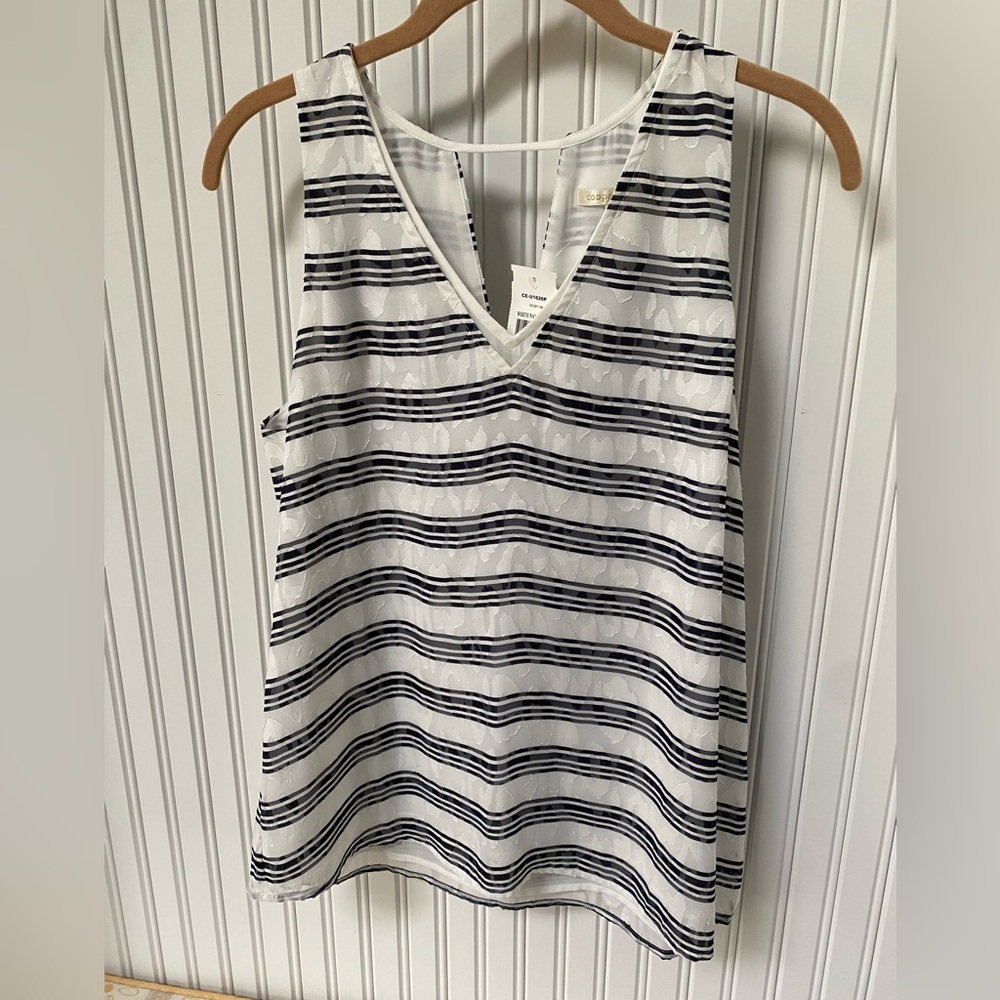 Cooper & Ella Navy and White Striped Top NWT